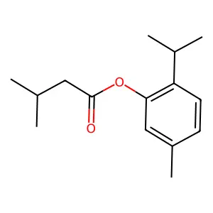 Butanoic acid, 3-methyl-, 5-methyl-2-(1-methylethyl)phenyl ester structure