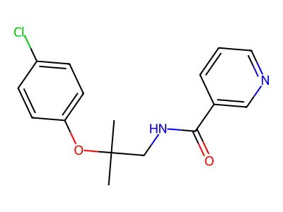Nicotinamide, N-(2-(p-chlorophenoxy)-2-methylpropyl)- structure