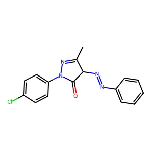 2-Pyrazolin-5-one, 1-(p-chlorophenyl)-3-methyl-4-(phenylazo)- structure