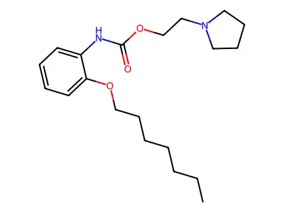Carbamic acid, [2-(heptyloxy)phenyl]-, 2-(1-pyrrolidinyl)ethyl ester structure
