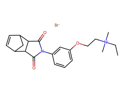 Ethanaminium, N,N-dimethyl-N-ethyl-2-(3-(1,3,3a,4,7,7a-hexahydro-1,3-dioxo-4,7-methano-2H-isoindol-2-yl)phenoxy)-, bromide structure