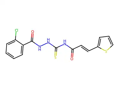 N-[2-(2-Chlorobenzoyl)hydrazinecarbothioyl]-3-(thiophen-2-yl)prop-2-enamide structure