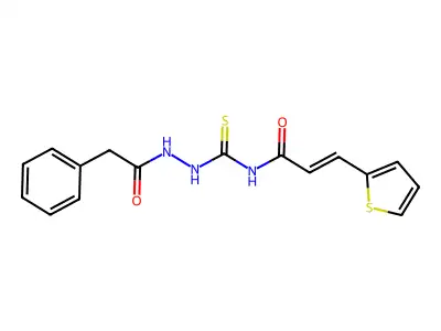 N-[[(2-phenylacetyl)amino]carbamothioyl]-3-thiophen-2-ylprop-2-enamide structure