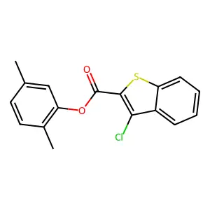 (2,5-Dimethylphenyl) 3-chloro-1-benzothiophene-2-carboxylate structure