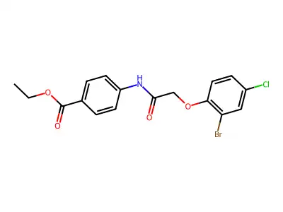 Ethyl 4-[2-(2-bromo-4-chlorophenoxy)acetamido]benzoate structure