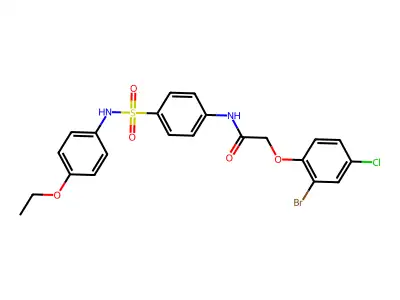 2-(2-Bromo-4-chlorophenoxy)-N-{4-[(4-ethoxyphenyl)sulfamoyl]phenyl}acetamide structure