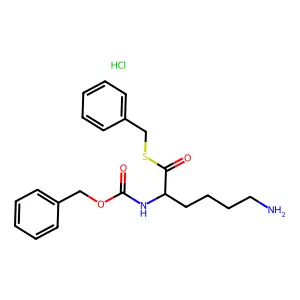 (S)-S-Benzyl 6-amino-2-(((benzyloxy)carbonyl)amino)hexanethioate hydrochloride structure