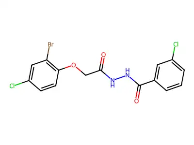 N'-[2-(2-bromo-4-chlorophenoxy)acetyl]-3-chlorobenzohydrazide structure