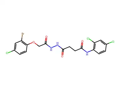 4-{2-[(2-Bromo-4-chlorophenoxy)acetyl]hydrazinyl}-N-(2,4-dichlorophenyl)-4-oxobutanamide structure