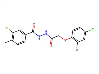 3-bromo-N'-[2-(2-bromo-4-chlorophenoxy)acetyl]-4-methylbenzohydrazide structure