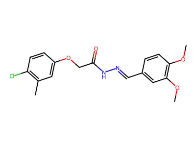 2-(4-Chloro-3-methylphenoxy)-N-[(3,4-dimethoxyphenyl)methylidene]ethanehydrazonic acid structure