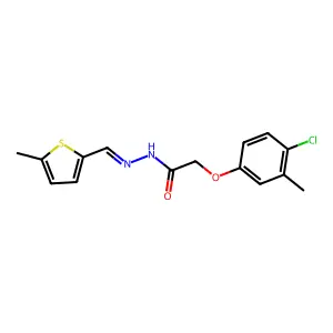 2-(4-Chloro-3-methylphenoxy)-N-[(5-methylthiophen-2-yl)methylidene]ethanehydrazonic acid structure