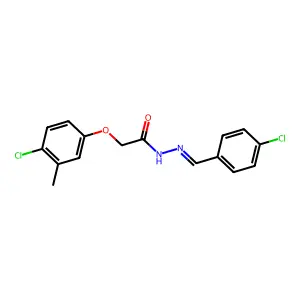 2-(4-Chloro-3-methylphenoxy)-N-[(4-chlorophenyl)methylidene]ethanehydrazonic acid structure