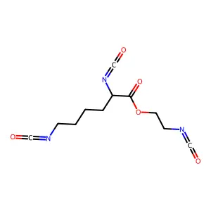 Hexanoic acid, 2,6-diisocyanato-, 2-isocyanatoethyl ester structure