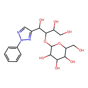 1,3,4-trihydroxy-1-(2-phenyl-2H-1,2,3-triazol-4-yl)butan-2-yl hexopyranoside structure