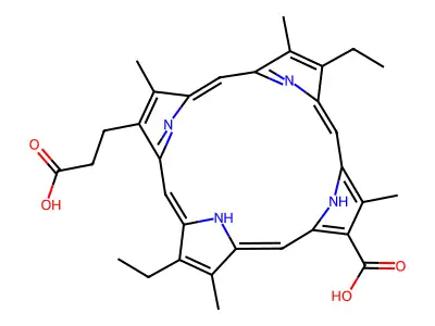 13-Carboxy-8,18-diethyl-3,7,12,17-tetramethyl-21H,23H-porphine-2-propionic acid structure