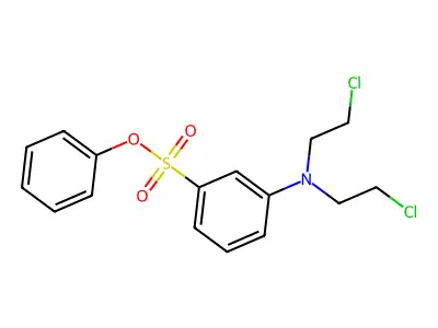Benzenesulfonic acid, m-(bis(2-chloroethyl)amino)-, phenyl ester structure