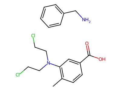 p-toluic acid, 3-(bis(2-chloroethyl)amino)-, benzylamine salt structure