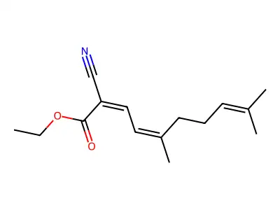 Ethyl 2-cyano-5,9-dimethyldeca-2,4,8-trienoate structure