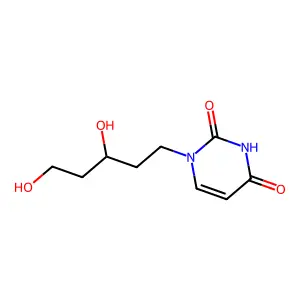 1-(3,5-Dihydroxypent-1-yl)uracil structure