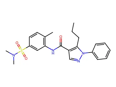 N-[5-(dimethylsulfamoyl)-2-methylphenyl]-1-phenyl-5-propyl-1H-pyrazole-4-carboxamide structure