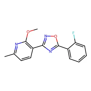 5-(2-Fluorophenyl)-3-(2-methoxy-6-methylpyridin-3-yl)-1,2,4-oxadiazole structure