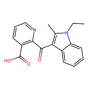 3-Pyridinecarboxylic acid, 2-((1-ethyl-2-methyl-1H-indol-3-yl)carbonyl)- structure