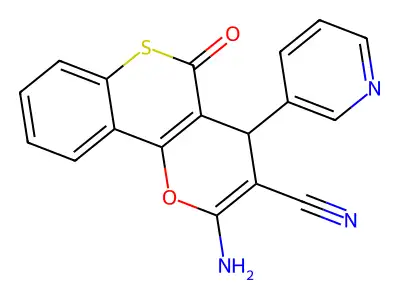 2-amino-5-oxo-4-(3-pyridinyl)-4H,5H-thiochromeno[4,3-b]pyran-3-carbonitrile structure