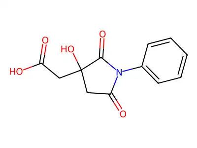 (3-Hydroxy-2,5-dioxo-1-phenylpyrrolidin-3-yl)acetic acid structure