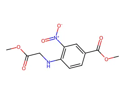 Methyl 4-((2-methoxy-2-oxoethyl)amino)-3-nitrobenzoate structure