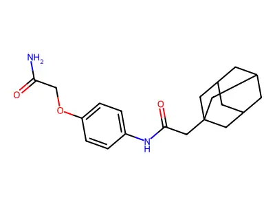 2-(1-adamantyl)-N-[4-(2-amino-2-oxoethoxy)phenyl]acetamide structure
