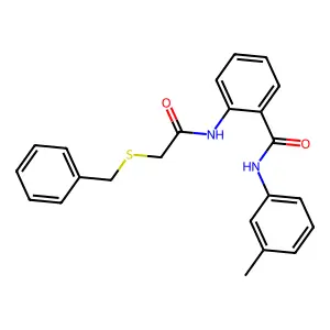 2-[(2-benzylsulfanylacetyl)amino]-N-(3-methylphenyl)benzamide structure