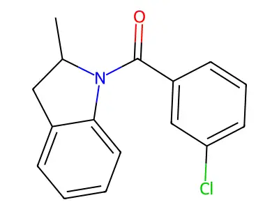 (3-Chlorophenyl)-(2-methyl-2,3-dihydroindol-1-yl)methanone structure