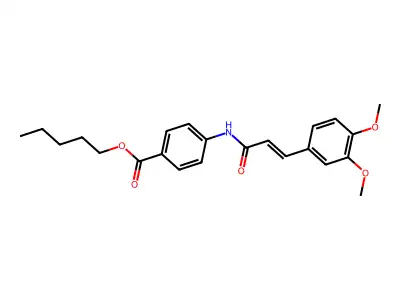 pentyl 4-{[(2E)-3-(3,4-dimethoxyphenyl)prop-2-enoyl]amino}benzoate structure