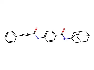 N-(1-adamantyl)-4-(3-phenylprop-2-ynoylamino)benzamide structure