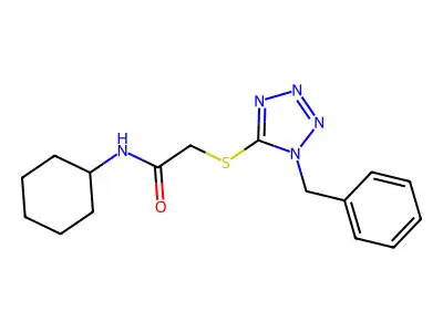 2-(1-benzyltetrazol-5-yl)sulfanyl-N-cyclohexylacetamide structure