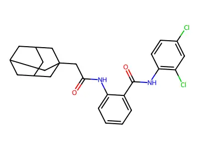 2-[[2-(1-adamantyl)acetyl]amino]-N-(2,4-dichlorophenyl)benzamide structure