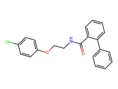 N-[2-(4-chlorophenoxy)ethyl]biphenyl-2-carboxamide structure