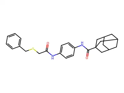 N-[4-[(2-benzylsulfanylacetyl)amino]phenyl]adamantane-1-carboxamide structure
