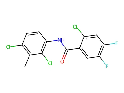 2-chloro-N-(2,4-dichloro-3-methylphenyl)-4,5-difluorobenzamide structure