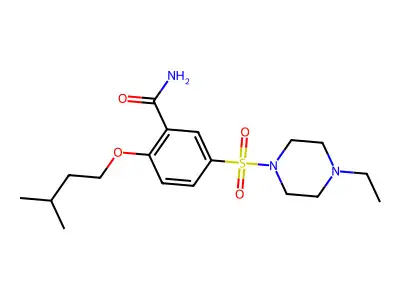 5-(4-Ethylpiperazin-1-yl)sulfonyl-2-(3-methylbutoxy)benzamide structure