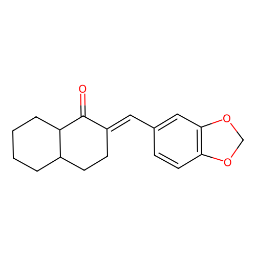1(2H)-Naphthalenone, octahydro-2-(1,3-benzodioxol-5-ylmethylene)- structure