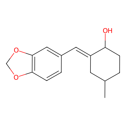 Cyclohexanol, 2-(1,3-benzodioxol-5-ylmethylene)-4-methyl- structure