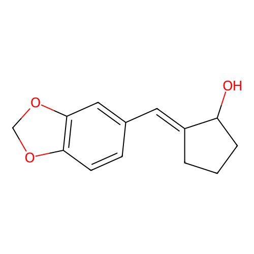 Cyclopentanol, 2-(1,3-benzodioxol-5-ylmethylene)- structure