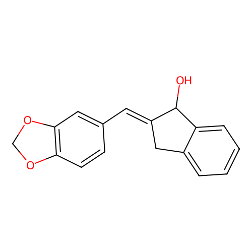 1H-Inden-1-ol, 2,3-dihydro-2-(1,3-benzodioxol-5-ylmethylene)- structure