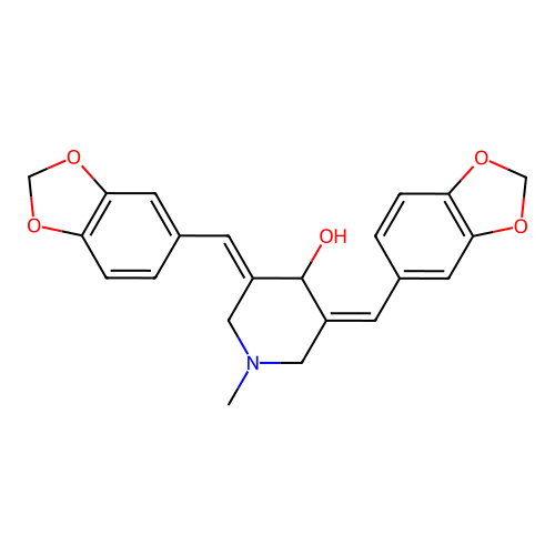 4-Piperidinol, 3,5-bis(1,3-benzodioxol-5-ylmethylene)-1-methyl- structure