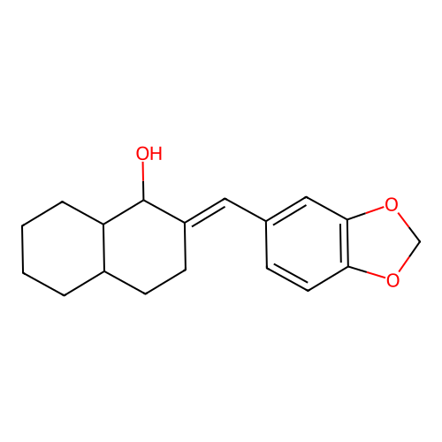 1-Naphthalenol, decahydro-2-(1,3-benzodioxol-5-ylmethylene)- structure