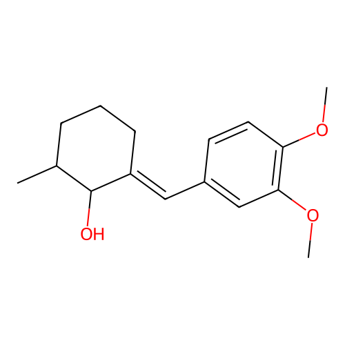 Cyclohexanol, 2-((3,4-dimethoxyphenyl)methylene)-6-methyl- structure