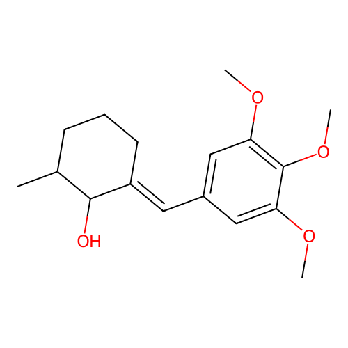 Cyclohexanol, 2-methyl-6-((3,4,5-trimethoxyphenyl)methylene)- structure