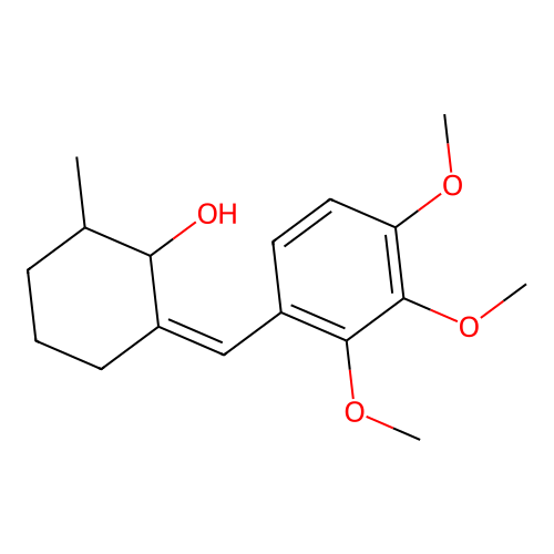 Cyclohexanol, 2-methyl-6-((2,3,4-trimethoxyphenyl)methylene)- structure